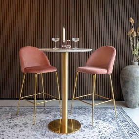 Tavolo bar rotondo con piano in marmo ø 70 cm Bolzano - House Nordic