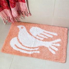 Tappetino per il bagno color pesca 50x80 cm White Dove – Rex London
