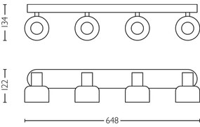 Philips - Faretto SLEET 4xE14/25W/230V