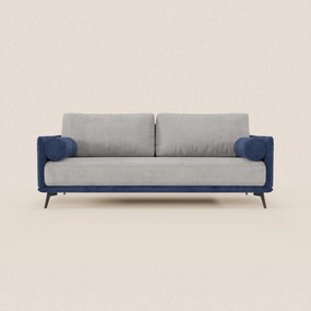 Basalto Divano lineare 2 o 3 posti Bicolore con seduta unica e base in metallo in tessuto smacchiabile T31