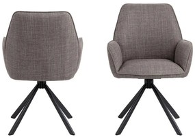 Set di sedie da pranzo grigio chiaro in imbottito con braccioli 2 pz Glenda – Actona