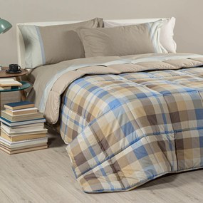 Trapunta in Cotone Check Singolo Caleffi Geo Design Bluette
