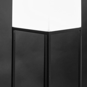 Lampada da Terra Block Bianco Grigio Polietilene Acciaio 38 x 38 x 155 cm