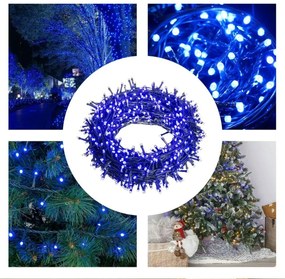 Ghirlanda di Luci LED 50 m Azzurro Bianco 6 W Natale