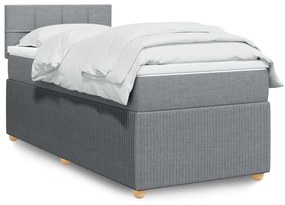 Giroletto A Molle Con Materasso Grigio Chiaro 80x200 Cm Tessuto /