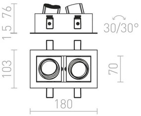 RED - Design Rendl - R12857 - Lampada LED da incasso BONDY 2xLED/7W/230V