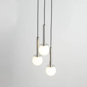 Lampadario a sospensione con filo DAISY 3xG9/12W/230V diametro 27 cm cromo lucido/nero/bianco