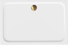Piatto doccia acrilico Rea Belmond White 90x120 Brush Gold