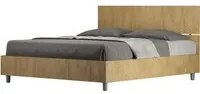 Letto matrimoniale con rete 160x200 testata dritta quercia Demas