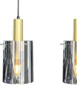 Lampadario a sospensione con filo ARCADIA 3xE27/60W/230V oro/fumé