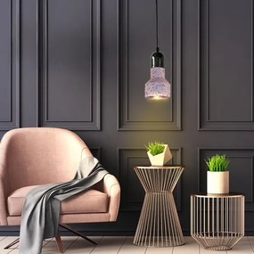 Lampadario a sospensione con filo TERRAZZO 1xE27/60W/230V diametro 12 cm rosso