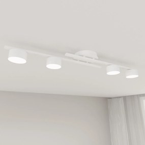 Plafoniera 4 Luci Freyr In Acciaio Bianco Diffusori Cilindrici