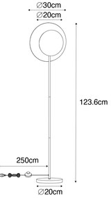 Lampada da terra Art Déco nera con oro - Emilienne