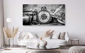 Stampa su tela – Orologi del passato in bianco e nero