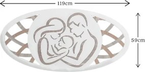 Sacra famiglia capezzale 59x119 cm in legno laminato