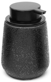 Dispenser sapone liquido in ceramica nero con effetto glitter