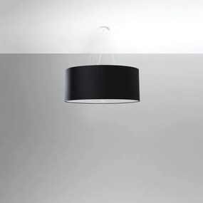 Lampada a sospensione nera con paralume in tessuto ø 70 cm Volta - Nice Lamps