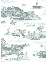 Sian Zeng Carta da parati Mountains - Blue/ Peach