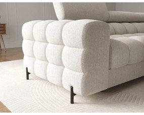 Divano angolare color crema allungabile/con contenitore (con penisola a destra/con chaise lounge) con rivestimento in bouclé Felro – ELTAP