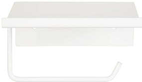 Porta carta igienica autoportante in metallo bianco con ripiano Desulo - Wenko