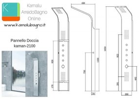 Kamalu - pannello doccia idromassaggio in acciaio modello kaman-2100