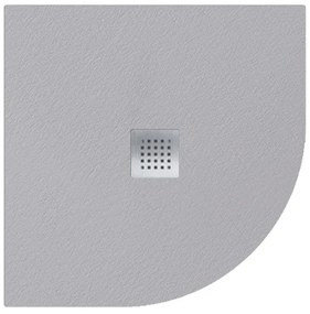 Piatto doccia SANYCCES in resina Strato grigio L 90 x L 90 x H 2.4 cm opaco effetto pietra