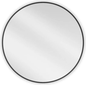 Mexen Loft specchio da bagno rotondo 75 cm, cornice nera - 9850-075-075-000-70