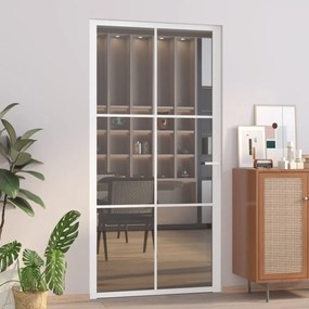 Porta Interna 102,5x201,5 Cm Bianca İn Vetro Esg E Alluminio /