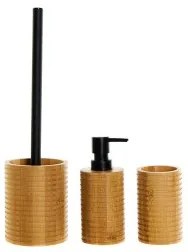 Set da Bagno DKD Home Decor Nero 7 x 7 x 16,5 cm Naturale (3 Pezzi)