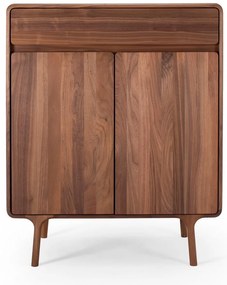 Cassettiera marrone in noce massiccio 90x110x45 cm Fawn – Gazzda