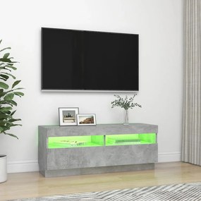 Mobile porta tv con luci led grigio cemento 100x35x40 cm