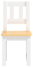 Set tavolo e sedie per bambini 3 pezzi bianco e beige in mdf
