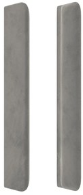 Testiera ad orecchio grigio chiaro 103x16x118/128 cm in velluto