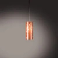 Sospensione Moderna A 1 Luce Pois In Polilux Bicolor Rame Made In Italy