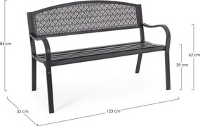 Panca da giardino color antracite in metallo Lizette – Bizzotto