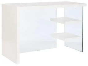 Scrivania DKD Home Decor Bianco Trasparente Cristallo Legno MDF 120 x 50 x 76 cm