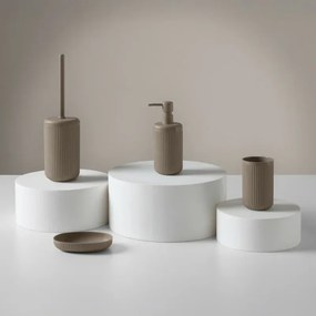 Dispenser sapone tortora in plastica rigida cannettata Arizona