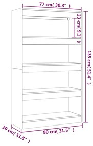 Libreria/Divisorio Bianco 80x30x135 cm in Truciolato