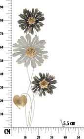 Pannello decorativo in ferro con designa fiori 35x5,5x88 cm Simply