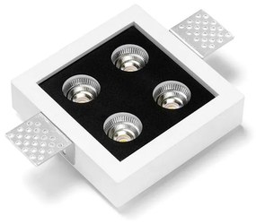 Faretto da incasso con fonte luminosa fisso Modulo LED TECNICO SAMO bianco verniciabileX13 cm Luce bianco caldo