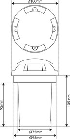 Faretto Calpestabile GU10 4 Direzioni IP66 - Doppio Pressacavo
