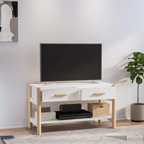 Mobile porta tv bianco 82x38x45 cm in legno multistrato