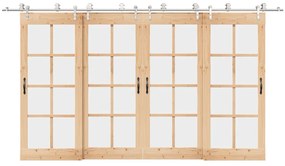 Kit Binari Porta Scorrevole 400 Cm Acciaio Inossidabile Argento /