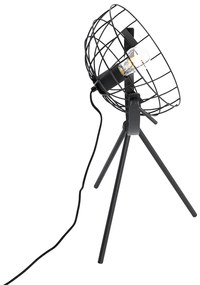 Lampada da tavolo a treppiede industriale nera regolabile - Hanze