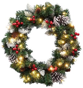 Ghirlanda natalizia LED 35xLED/3xAA 8 funzioni Ø 45 cm IP44 bianco caldo