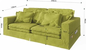Divano verde chiaro 236 cm Nora – Ropez