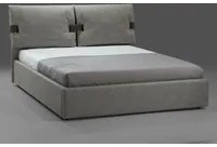 Letto matrimoniale contenitore Grenoble nabuk colore grigio