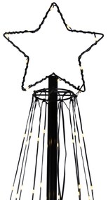 Lampada da terra natalizia nera 240 cm con LED IP44 e telecomando - Nagi