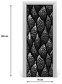 Sticker porta Punti in bianco e nero 75x205 cm