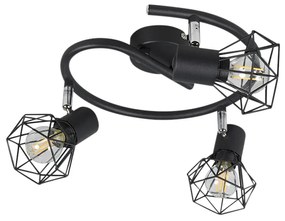 Faretto Art Déco nero orientabile 3 luci - Mosh